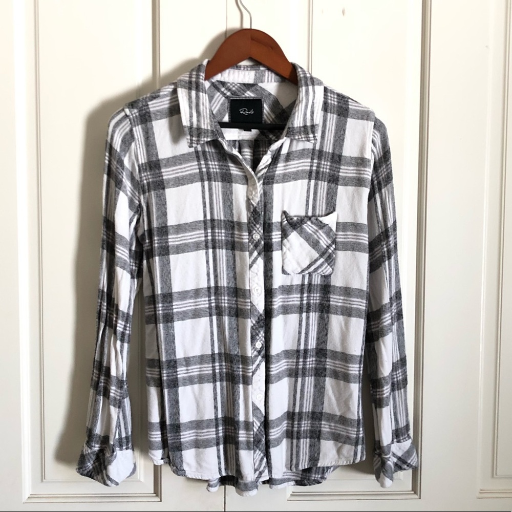 Rails Flannel in Grey and White